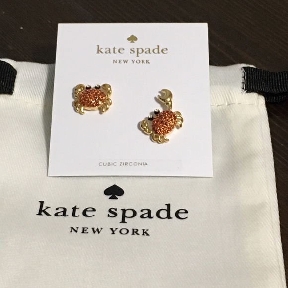 kate spade Jewelry - Kate Spade Shore Thing Pave Crystal Crab Earrings